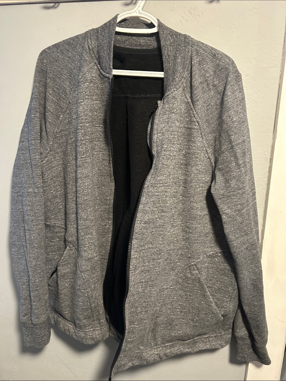 lululemon athletica Gray Zip-Front Bomber Cardigan
